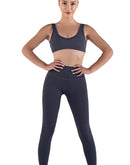 Leggings and bra in Dark grey color