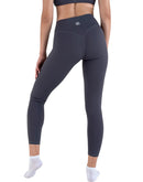Womens dark grey leggings from back