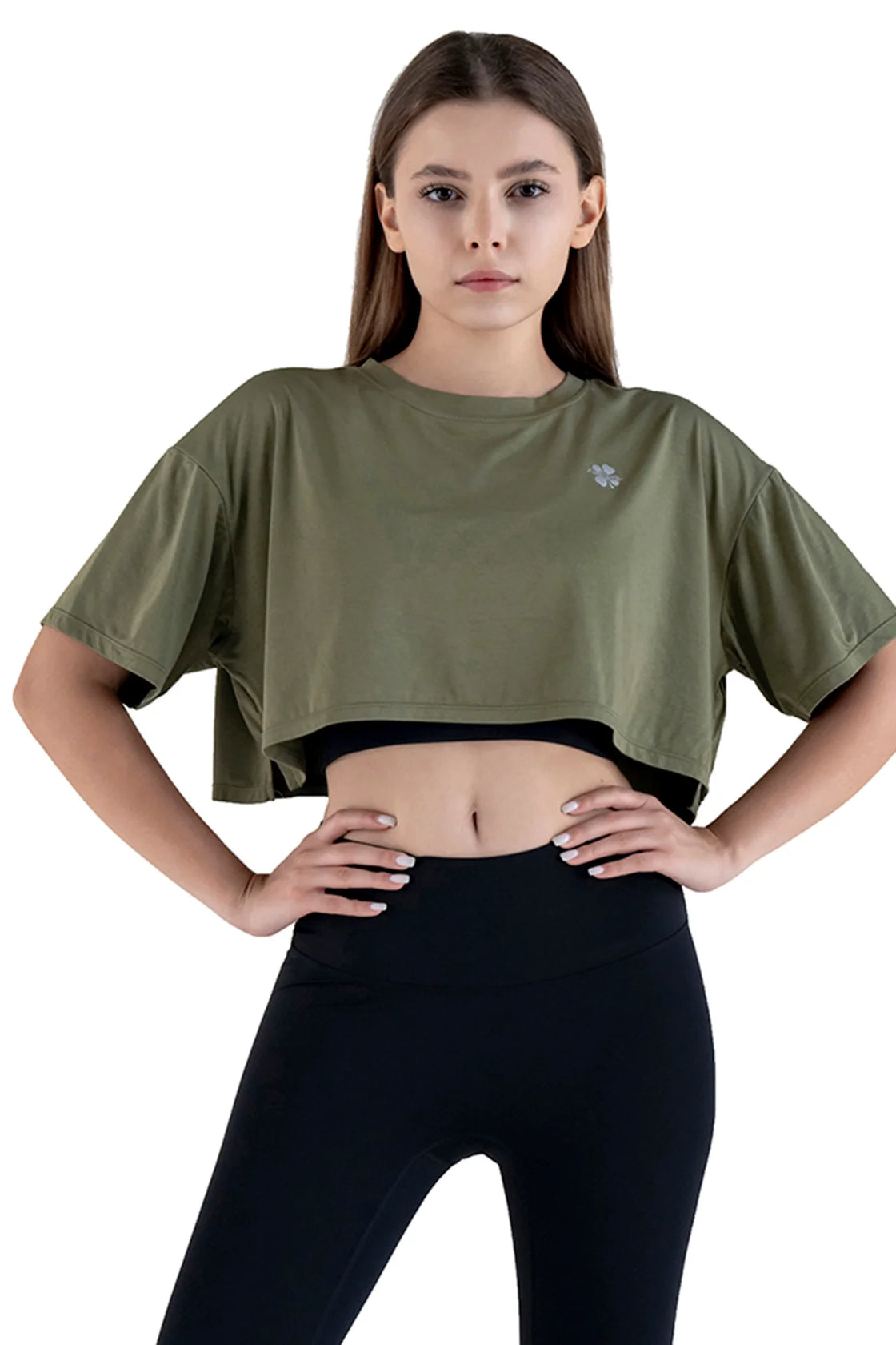 Crop top t-shirt in green
