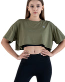 Crop top t-shirt in green