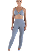 Light grey leggings and bra for yoga