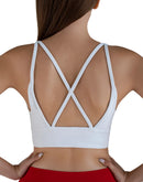 Cross back women bra white color