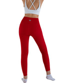 High waist leggings in red