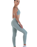 Leggings set with bra in light green color