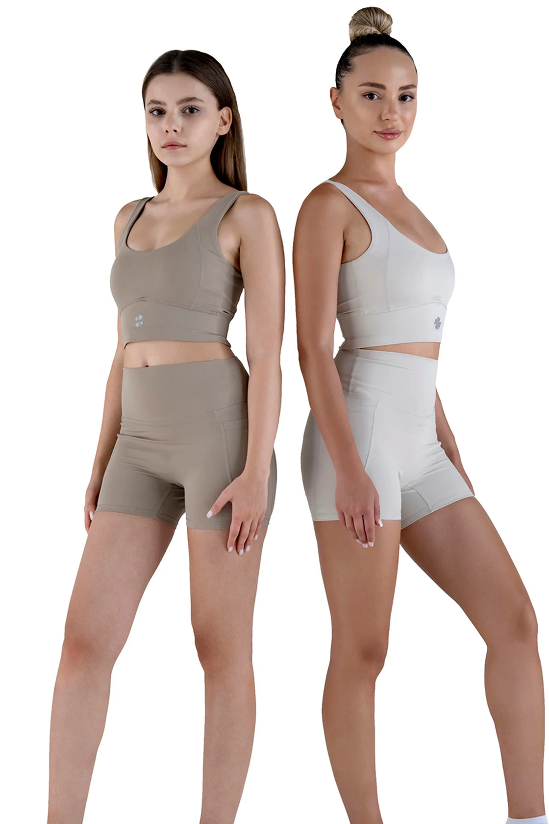 Beige bra with shorts for women