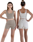 Ivory bra top with shorts