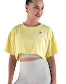 Yellow crop oversize t-shirts