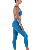 Women yoga set in blue color