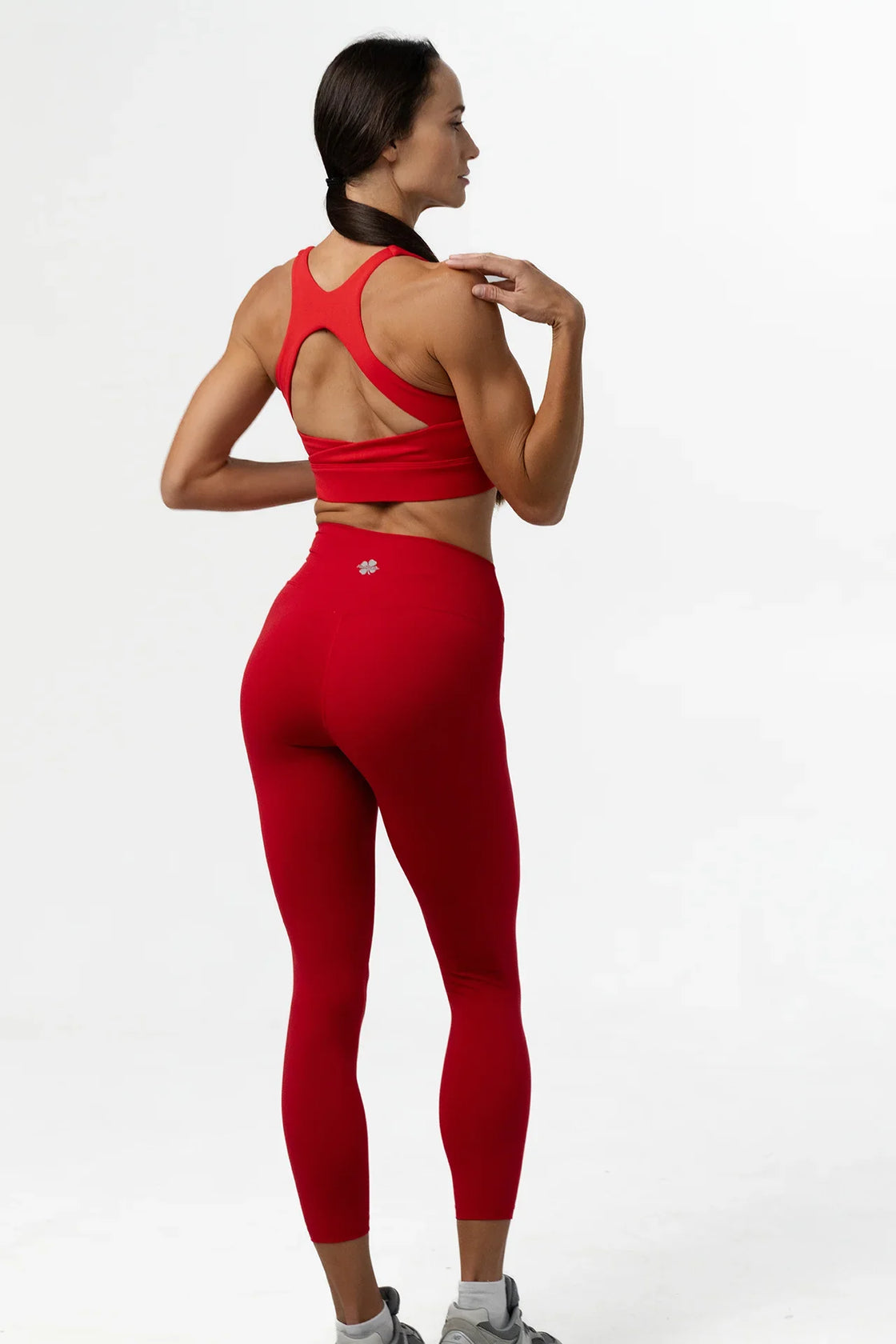 Snakeskin Metallic Set in white, matching bra and high-waist leggings