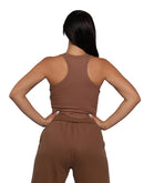 Brown crop tank from back 