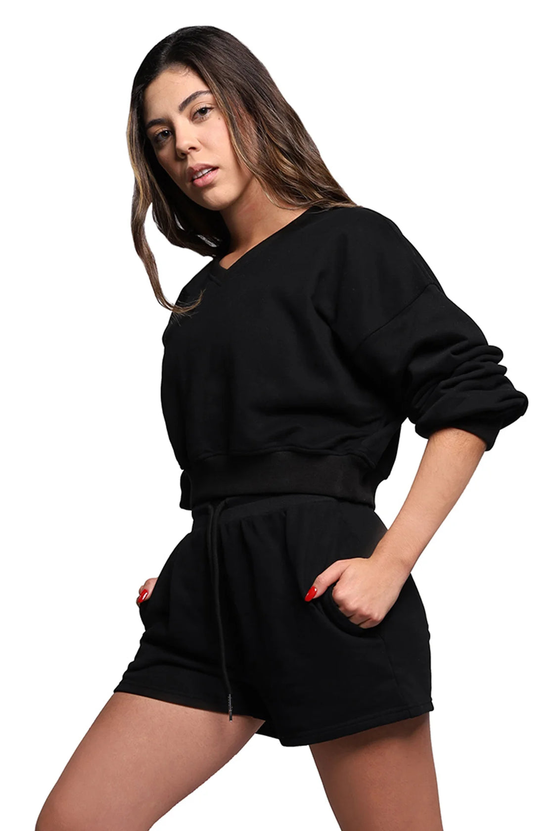 Oversize pullover in black color