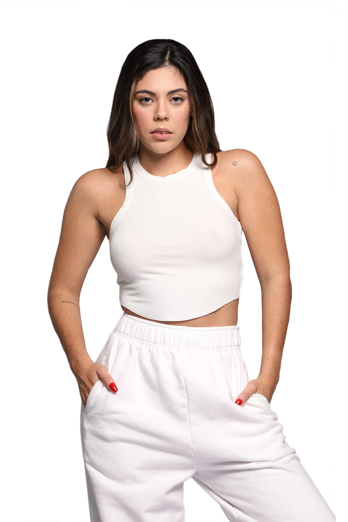 Crop top in white color 