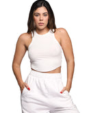 Crop top in white color 