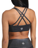 black shine bra with straps on back