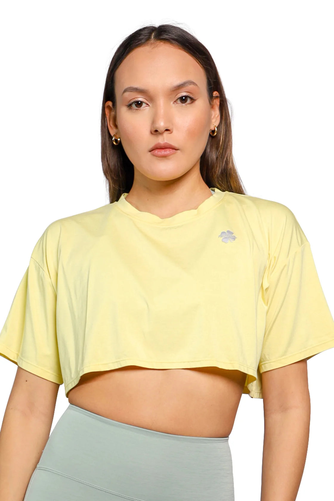 Crop top t-shirt in yellow