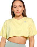 Crop top t-shirt in yellow