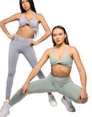 Light grey leggings with bra for women