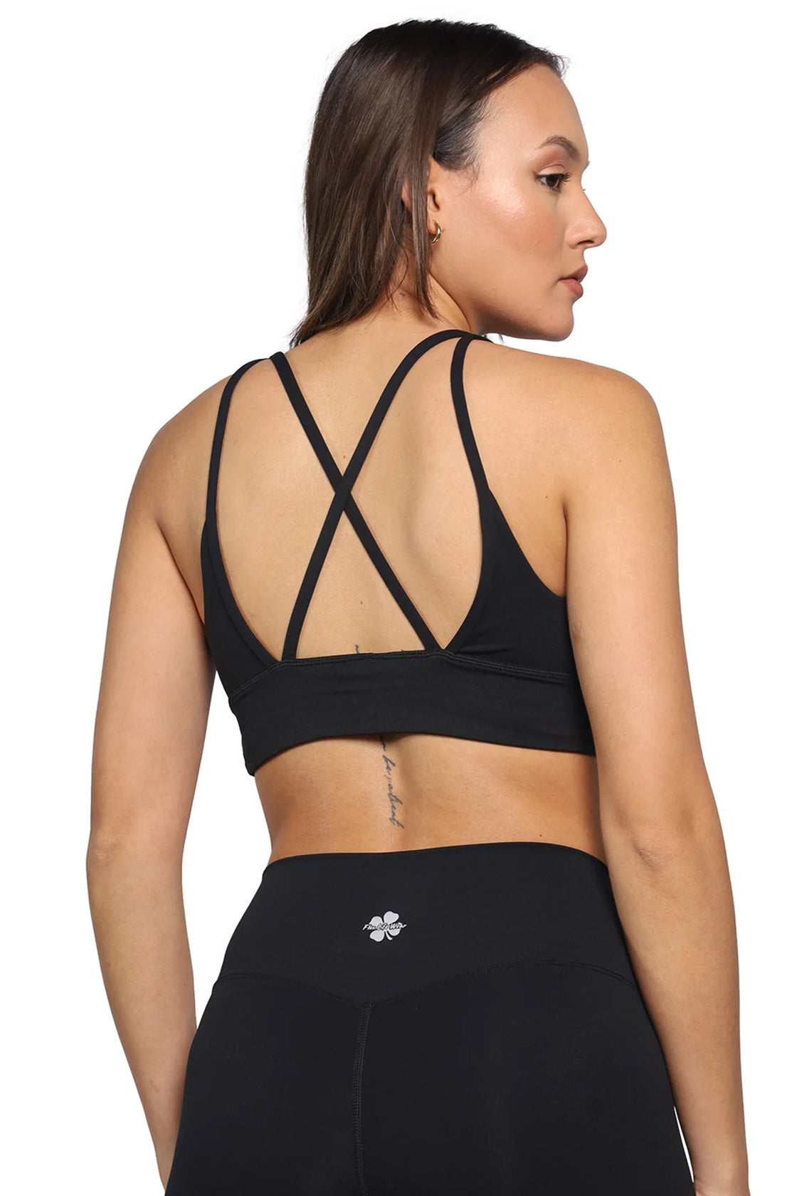Strappy bra for yoga in black