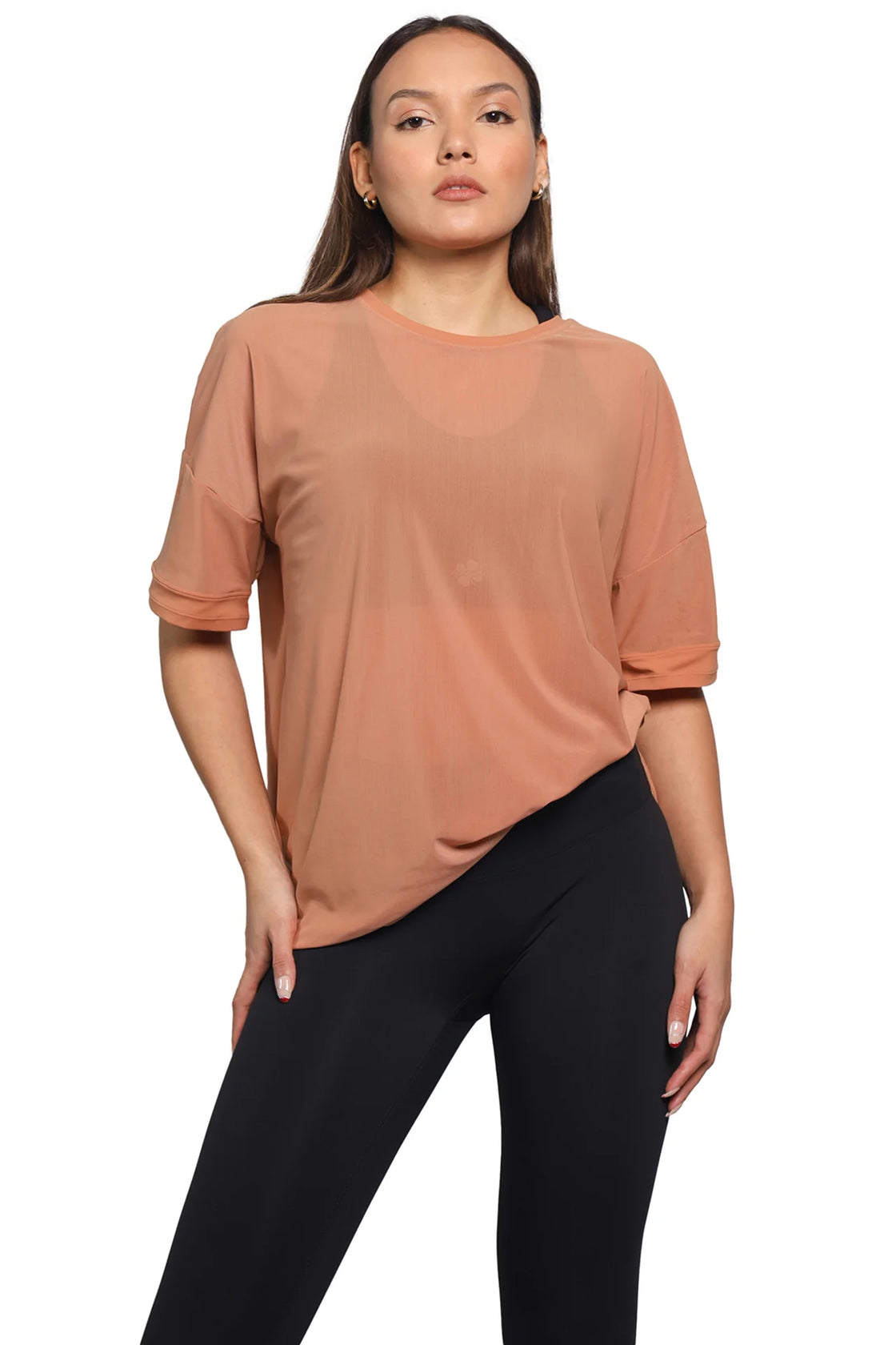 Mesh top for women in brown color 