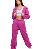 Hot pink set for winter joggers and hoodie