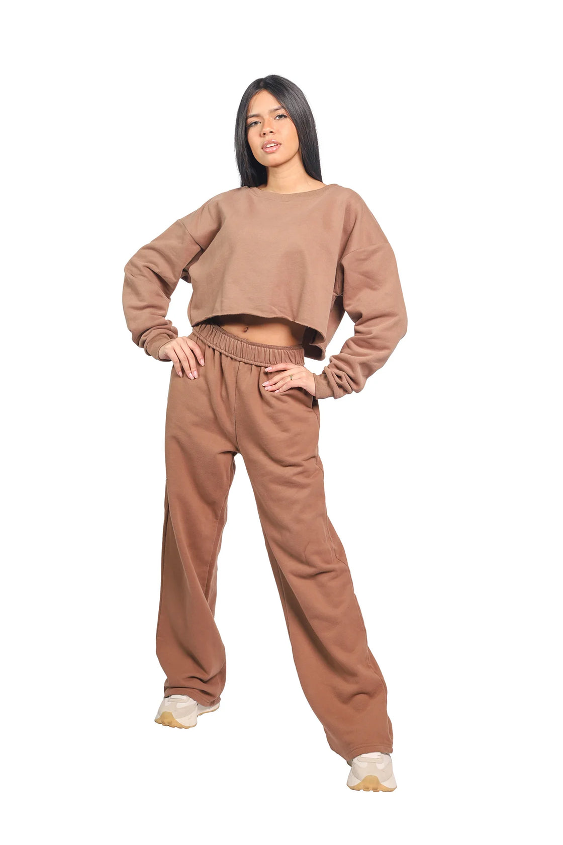 Brown sweatpants with pockets