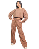 Brown sweatpants with pockets