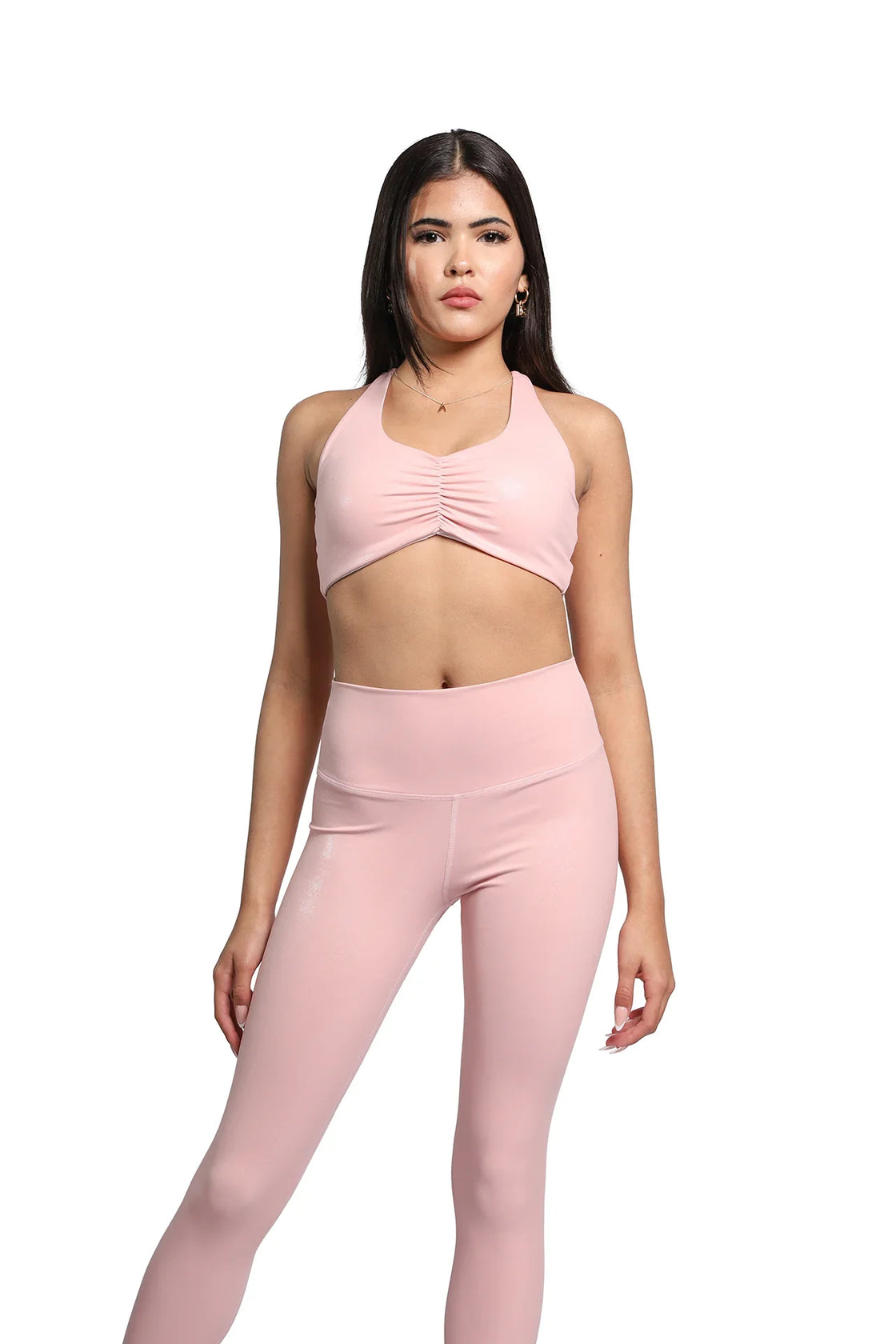 Shine Liquid Set in pink, matching leggings and bra