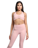 Pink gloss leggings with bra