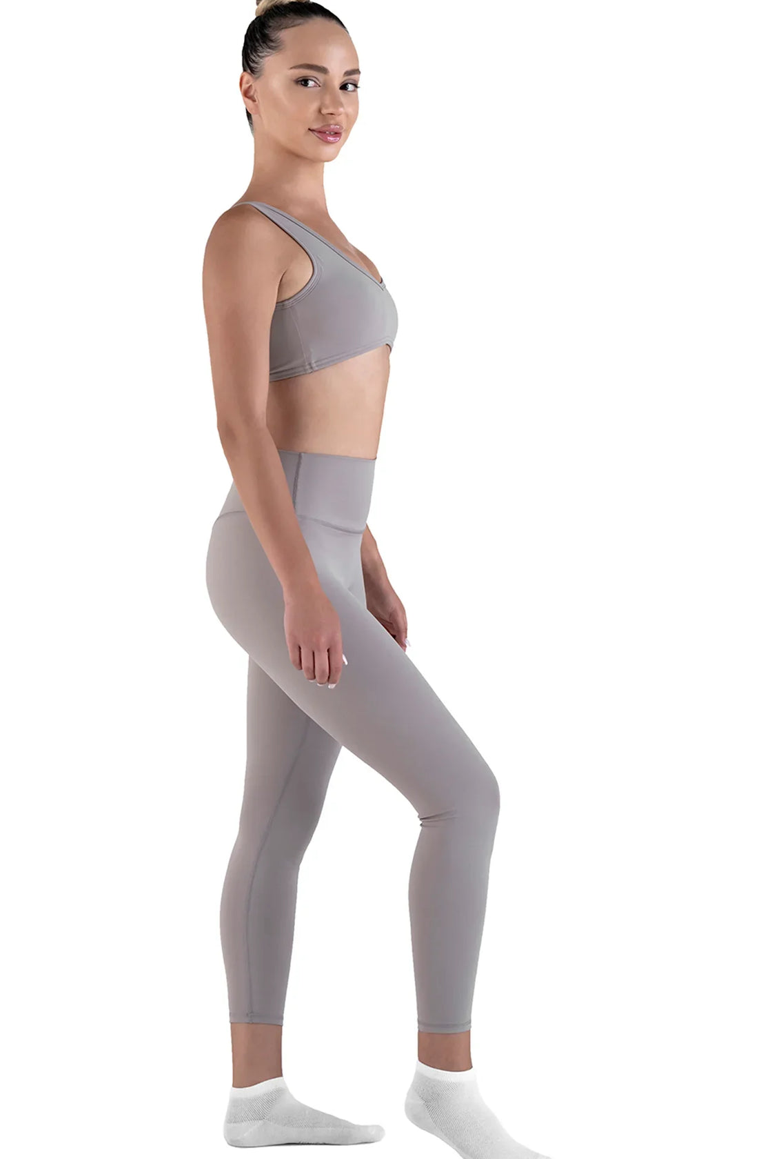 Tummy-Control Training Set in tan, matching leggings and bra