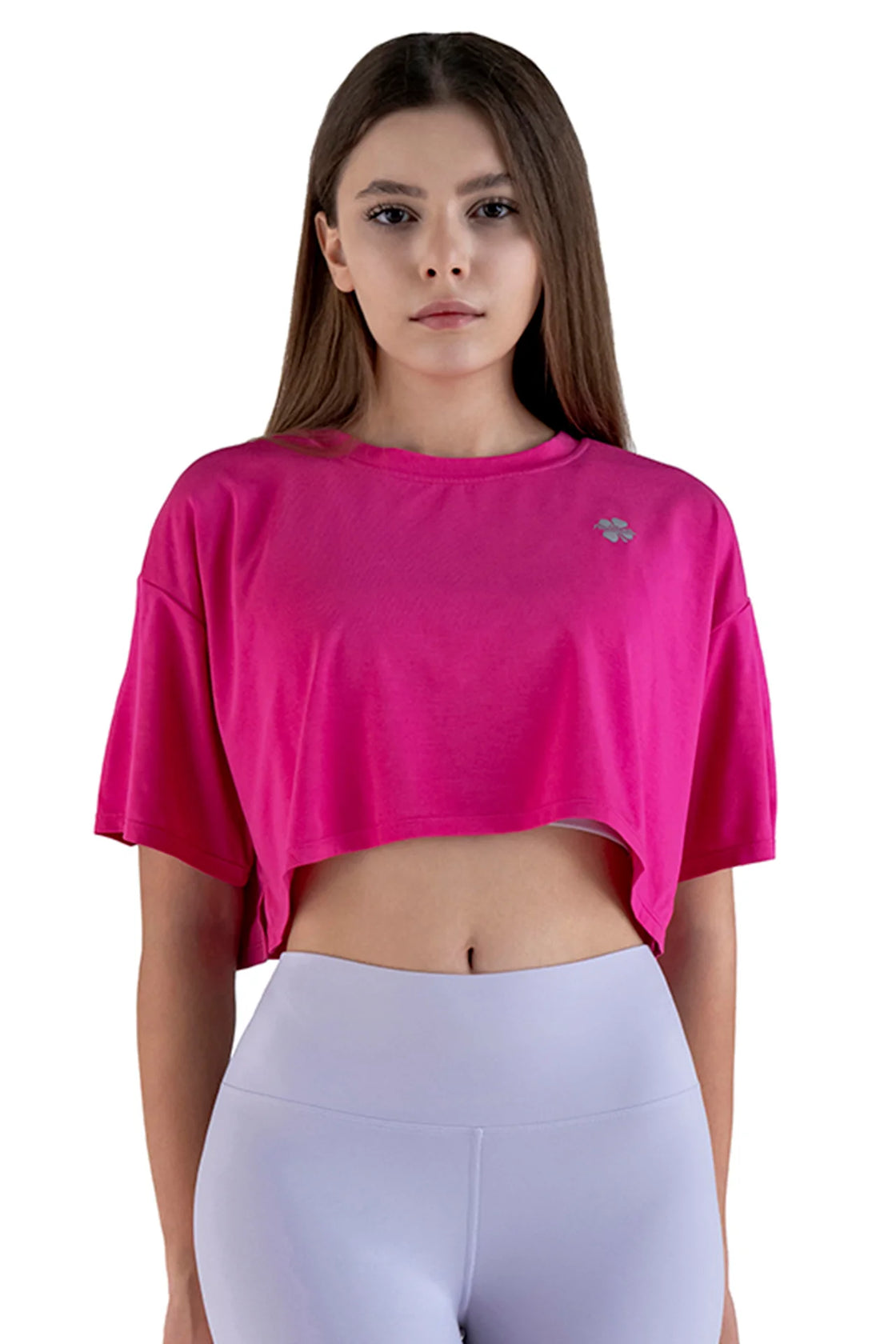 Pink short sleeve crop t-shirts