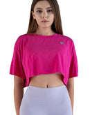Pink short sleeve crop t-shirts