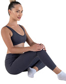 Dark grey set for yoga with leggings and bra