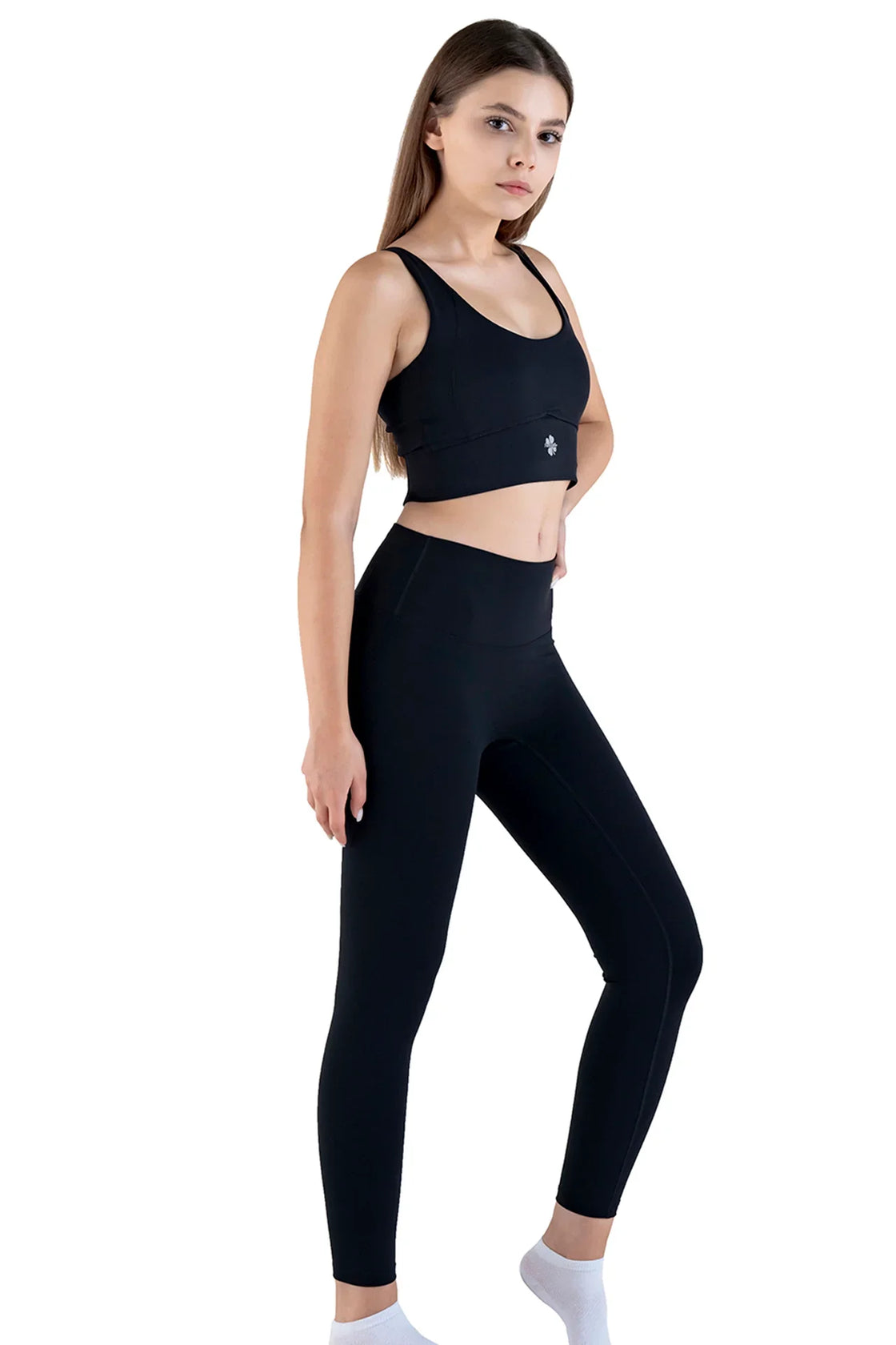 Compression Training Set in black, matching leggings and sports bra