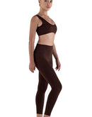 Tummy-Control Training Set in brown, matching leggings and sports bra