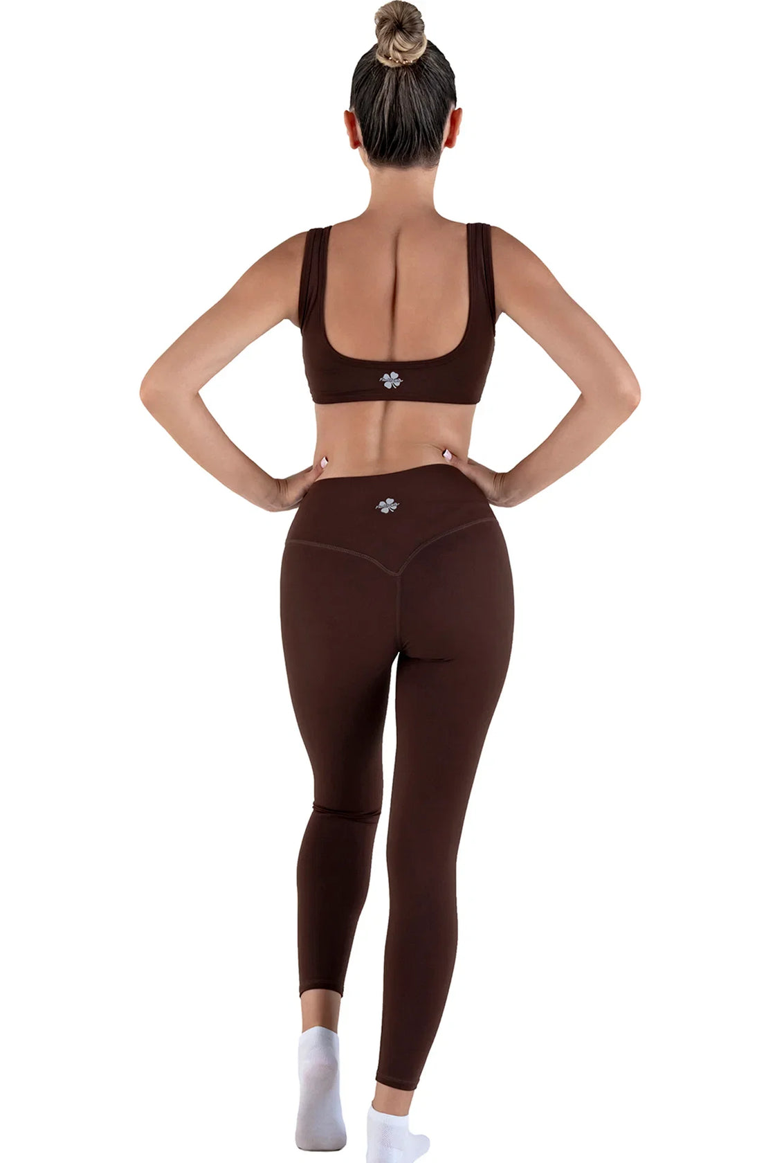 Tummy-Control Training Set in brown, back view