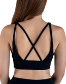 Cross back bra in black