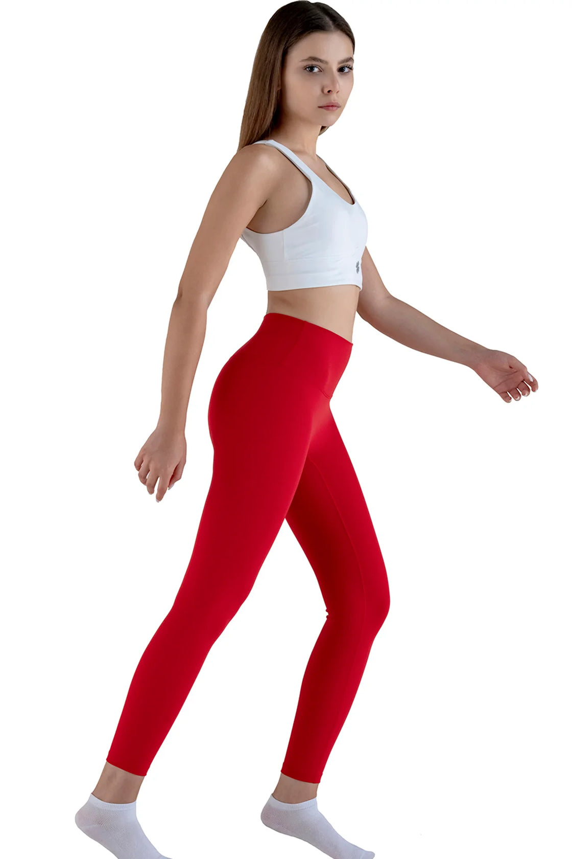 Red leggings for yoga and gym