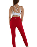 High waist leggings for yoga in red color