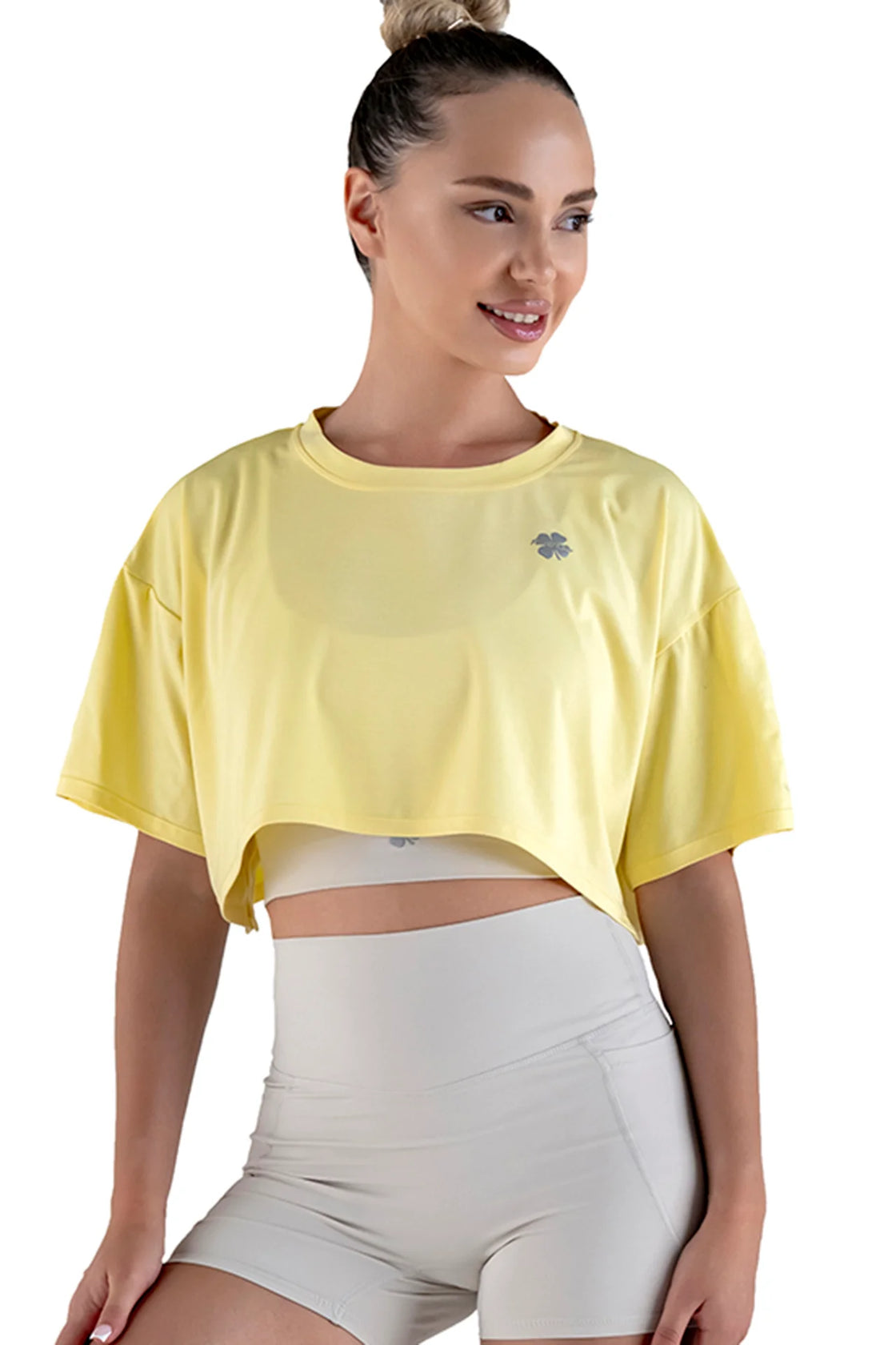 Yellow crop oversize t-shirts